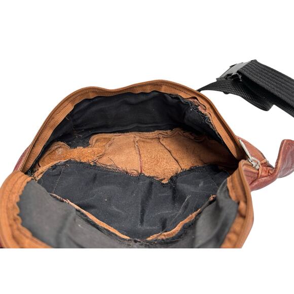 Vintage Leather Waist Pack Sling Brown Woodstock Travel Boho Hippie - Picture 16 of 16